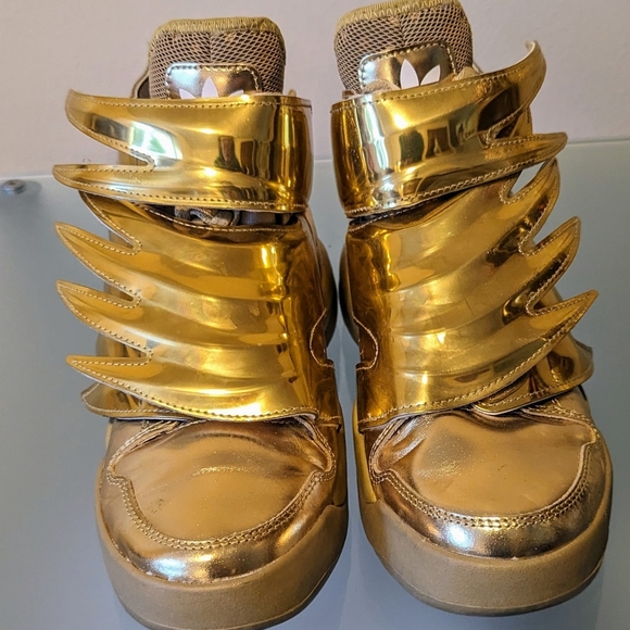 JEREMY SCOTT ADIDAS GOLD WINGS MENS SZ 5 / LADIES 7 - Picture 6 of 16